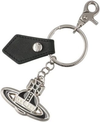【キーホルダー】SAFFIANO BLACK AND WHITE KEYRING Vivienne Westwood(ヴィヴィアンウエストウッド)