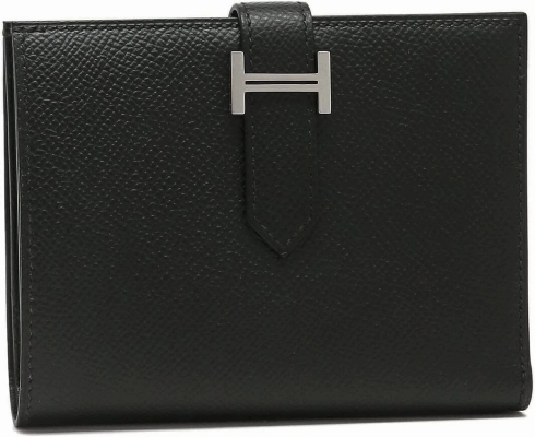 HERMES／エルメス　二つ折り財布 ベアンコンパクト ブラック
