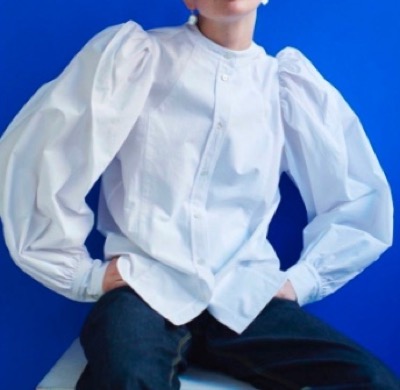 ラドロー×ロンハーマンVolume Sleeve Blouse友利新さん【白いブラウス】