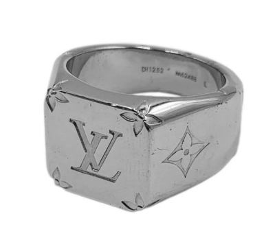 LOUIS VUITTON／ルイヴィトン　シグネットリング モノグラム　シルバー