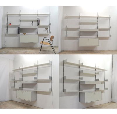 【ホワイトのシステム棚(モジュラー家具)】梨花さんが「10年前のまんまなの」と紹介してた、本を並べていた家具ディーター・ラムス ヴィツゥ606 ユニバーサルシェルビングシステム