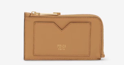 FENDI(フェンディ)FFダイヤモンド カードケース レザー ブラウン