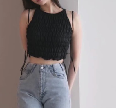 ANDMARY メイシャーリングトップス ブラック