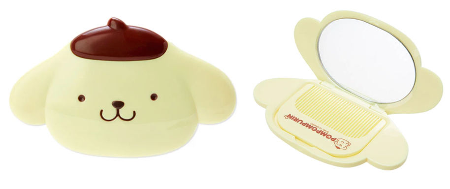 ポムポムプリン フェイス形ミラー&コームセット
