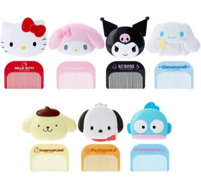 ポムポムプリン フェイス形ミラー&コームセット