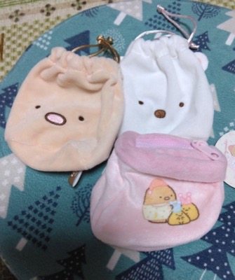 すみっコぐらしおとまり会ボールチェーン付き靴下ポーチ