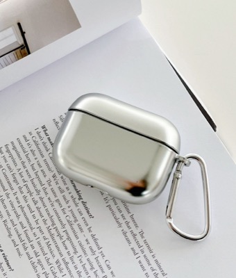 【Airpodsケース】シルバーメタル