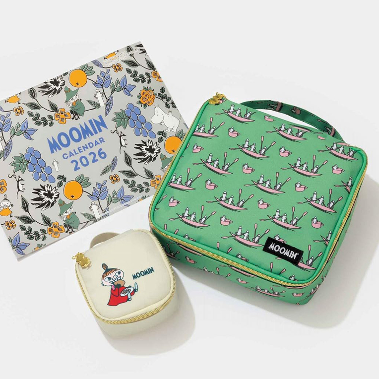 【GLOW 2026年1月2月合併号】ムーミン豪華3点セット付録を解説！『ムーミンのポーチ2種類とカレンダーセット♪』