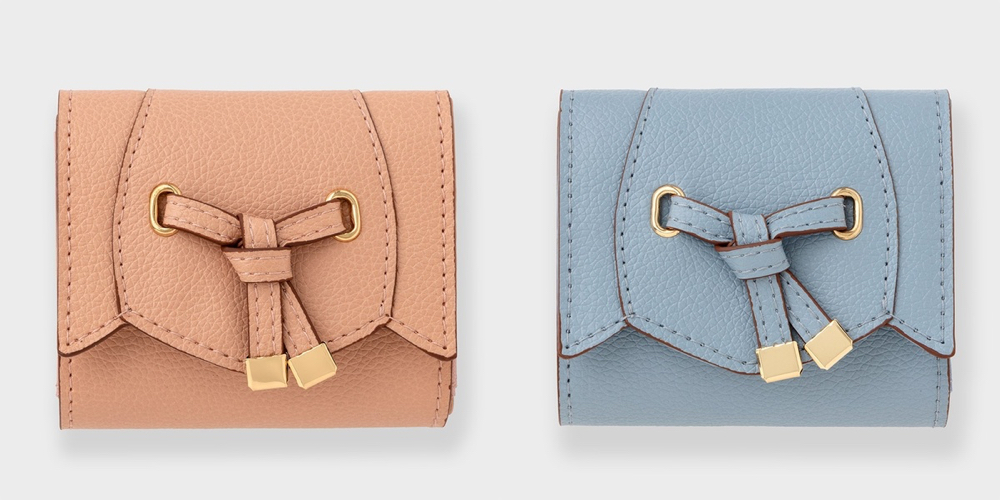 VIS フラワーカット財布ミニ SAXE BLUE / PINK