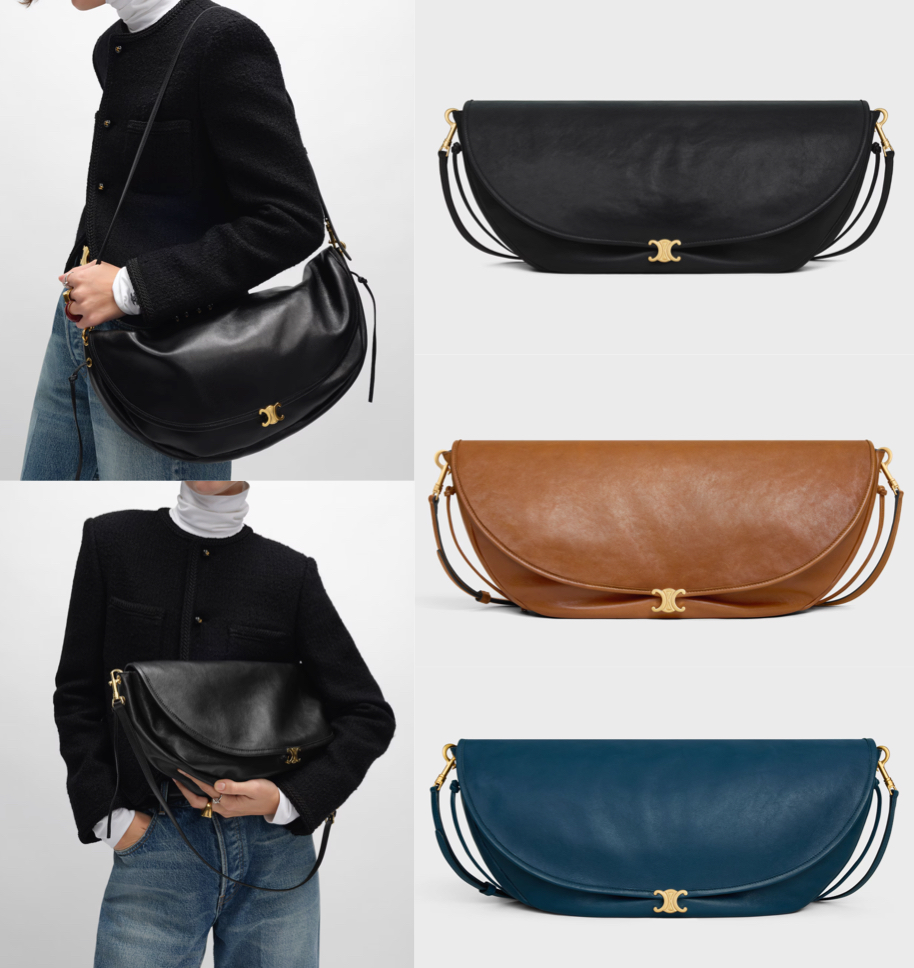 CELINE（セリーヌ）HALFMOON SOFT TRIOMPHE BAG IN SUPPLE SHINY LAMBSKIN