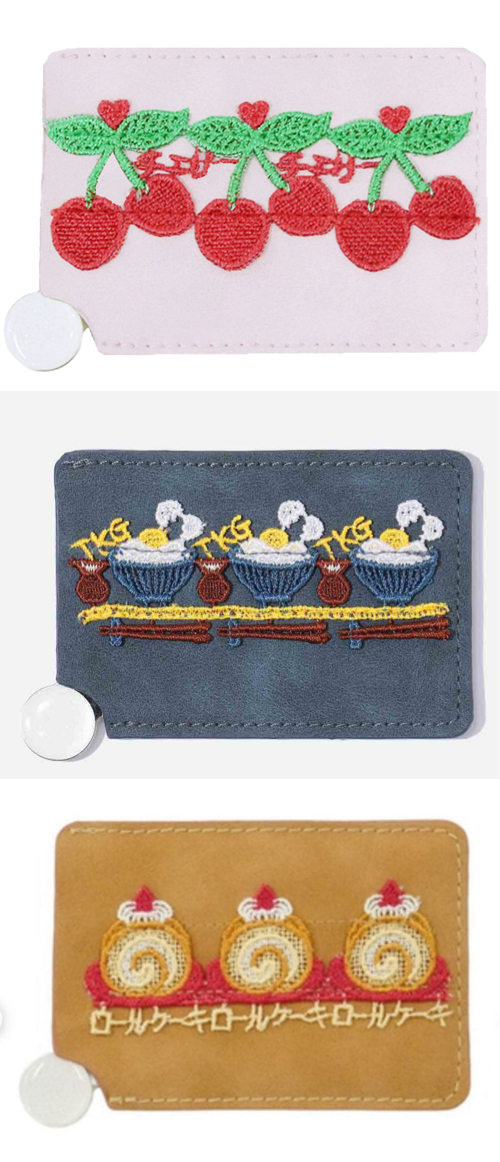 近沢レース店 カード型ステンレスミラー(チェリー・卵かけご飯・ロールケーキ)