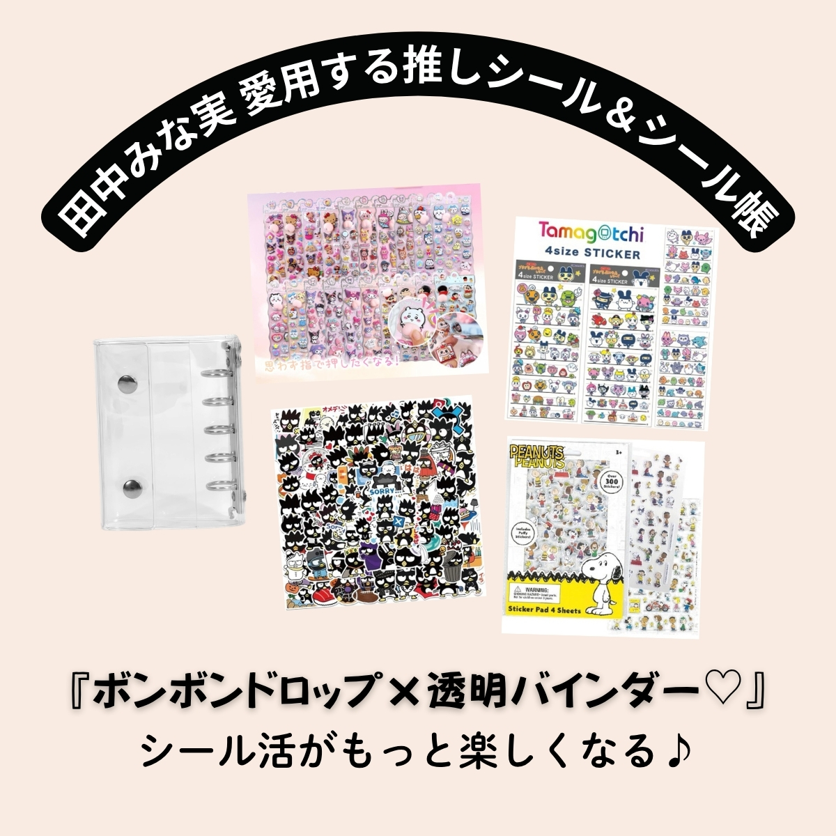 田中みな実が愛用する推しシール＆シール帳は『ボンボンドロップ×透明バインダー♡』シール活がもっと楽しくなる♪