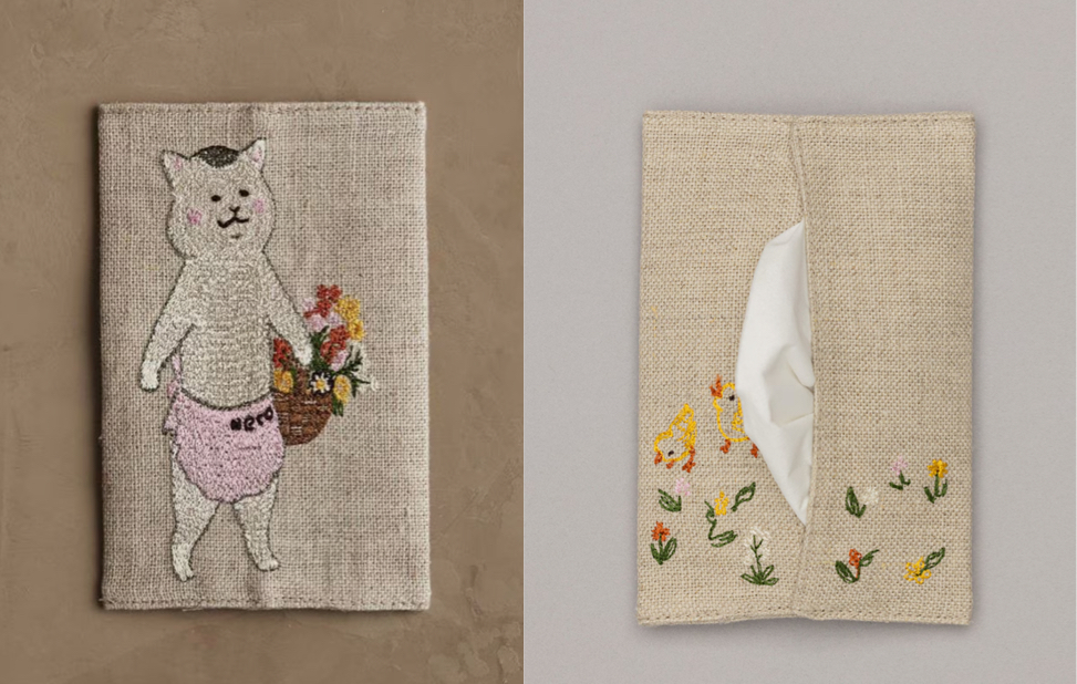 猫村さんの刺繍ティッシュケース星野めみ